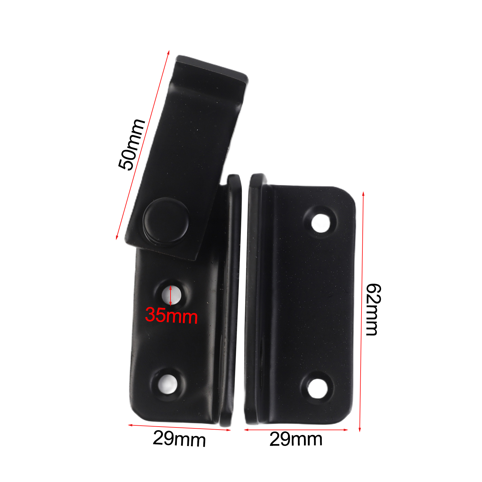 Home Security For Doors - 1Pc Black Stainless Steel Lockable Latch