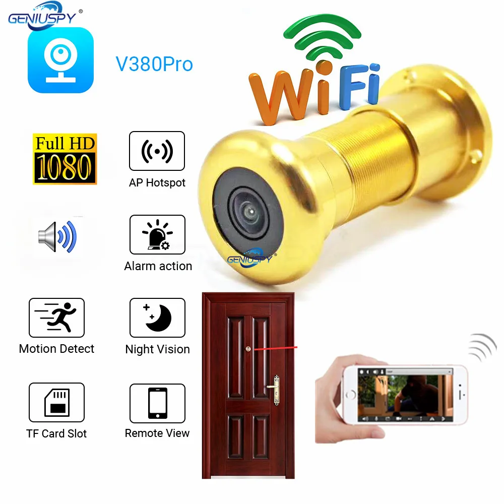 Home Security Front Door Camera - Glod Sliver 1080P Cloud Storage TF