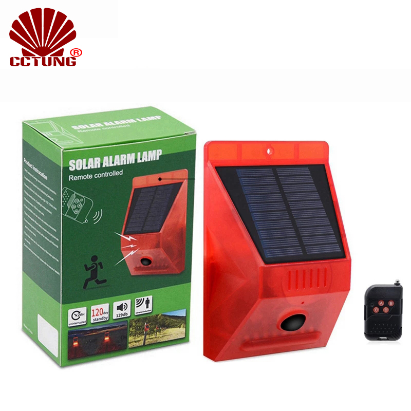 Home Security Yard Sensors - Solar Alarm Lamp with PIR Motion