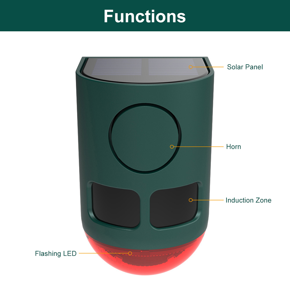 Home Security Yard Sensors - Solar Outdoor Motion Sensor Alarm Home