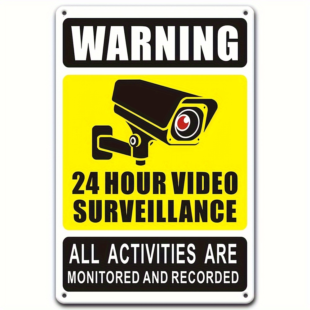 Home Security Tips - 24/7 Video Surveillance Warning Sign -
