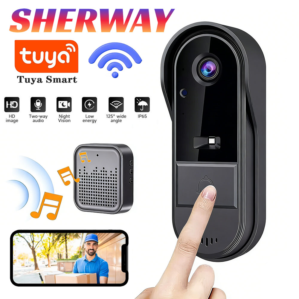 Home Security Bundle - Tuya Doorbell with Camera Wireless Bundle