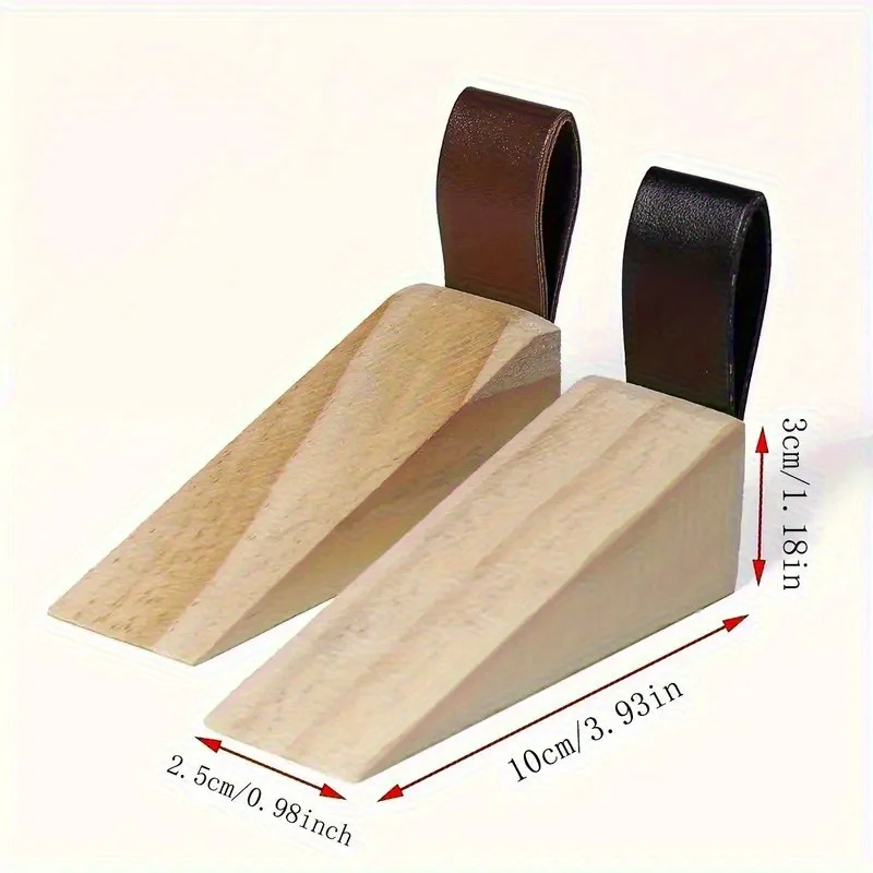 Home Security Jammers - 1pc Solid Wood Door Stopper -