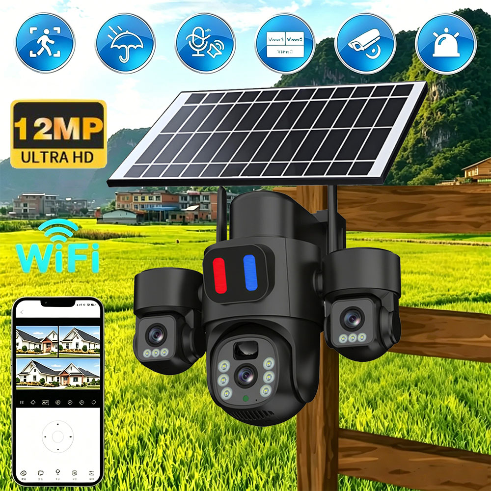 Home Security Tips - Solar WiFi PTZ Camera Outdoor Triple