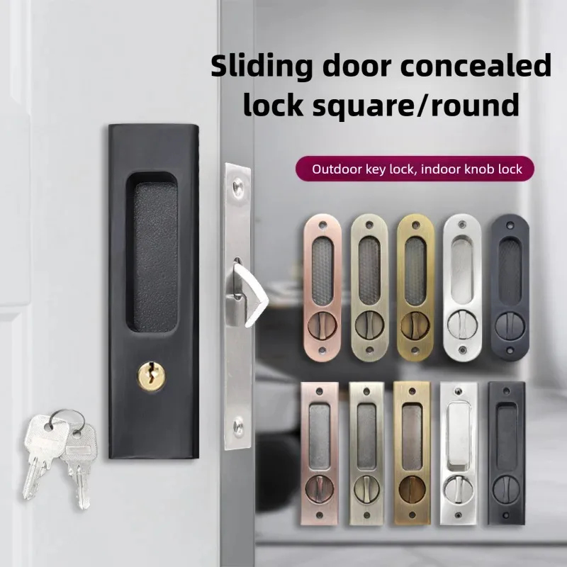 Home Security For Doors - Heavy-Duty Black Sliding Door Hook Lock