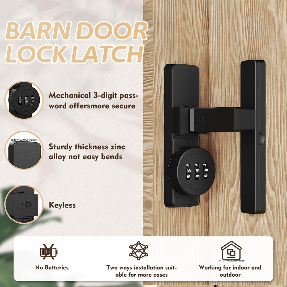 Security Barn Door Lock 3-Digi - огляд і ціна Home Security For Doors